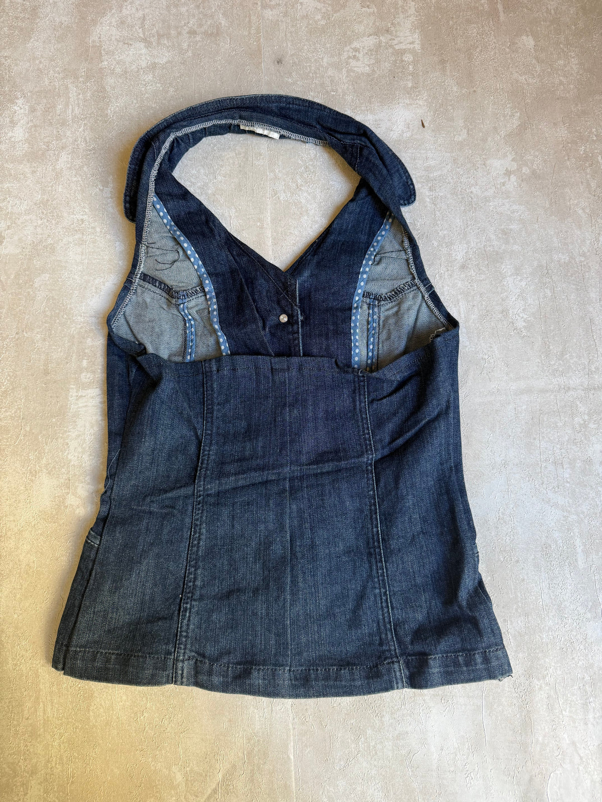 Vintage Rework Denim Halter Top