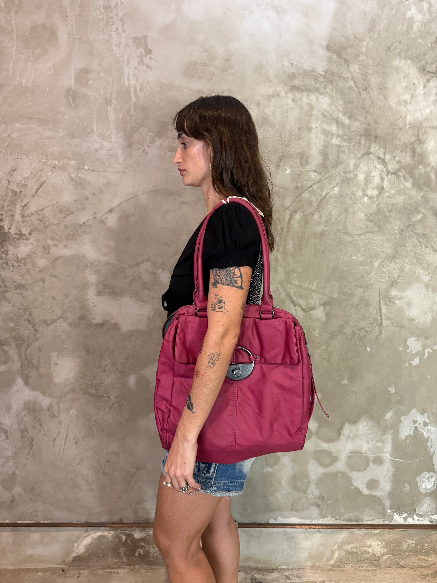 Diesel Pink Oversized Tote Bag