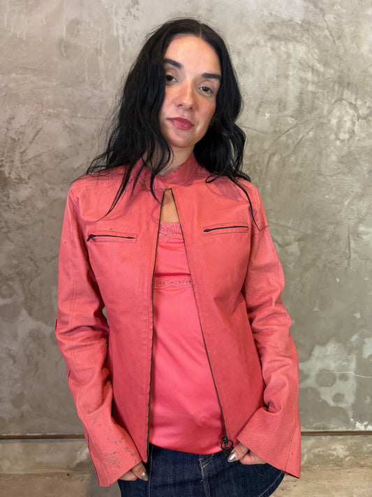 Original Diesel Salmon Leather Jacket