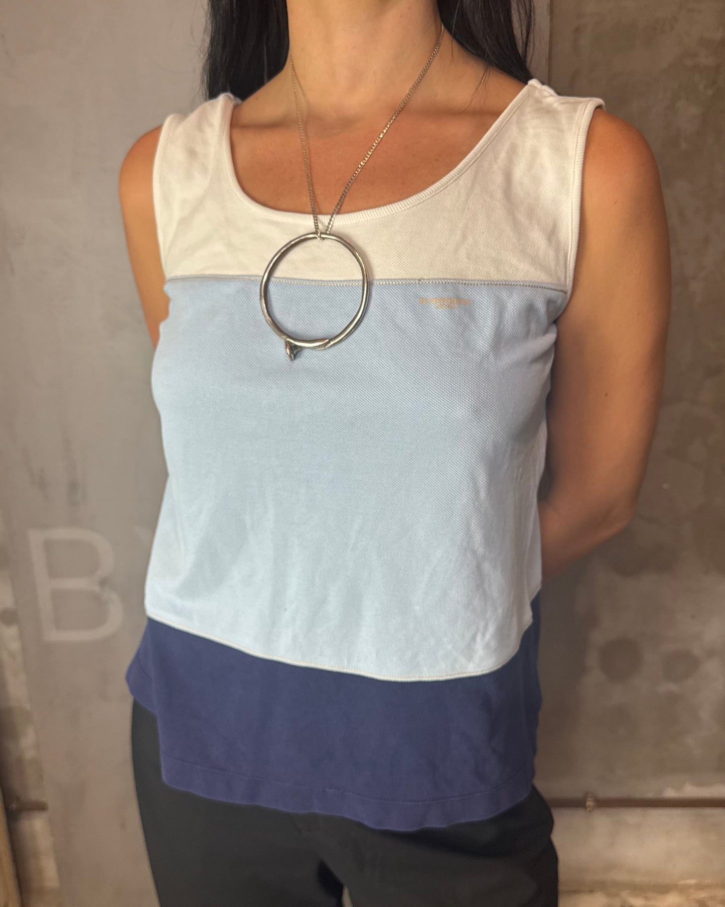 Burberry Color Block Tank Top – Classic Piqué Cotton