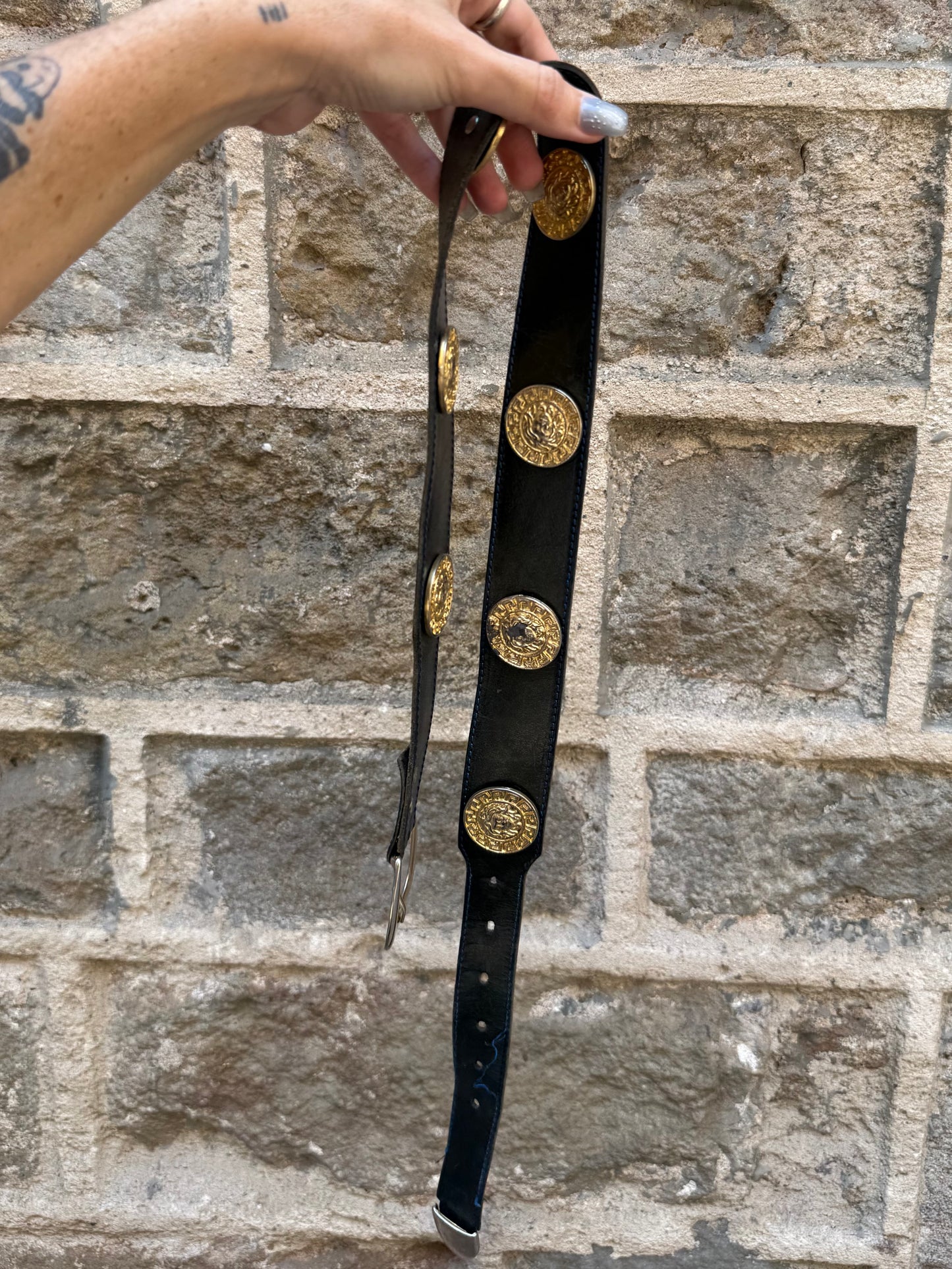 Vintage Versace Medusa Leather Belt