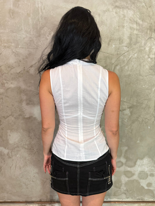 Adolfo Dominguez White Linen Top