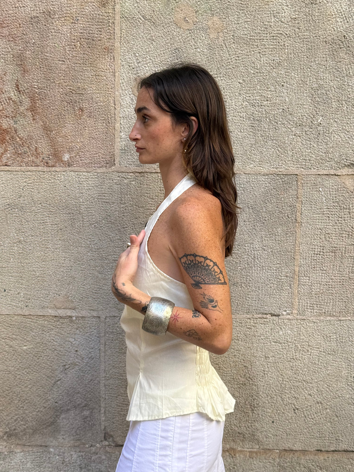 Vintage Rework Yellow Halter Top