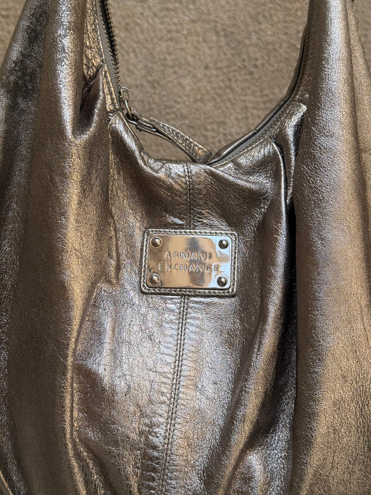 Armani Exchange Metallic Hobo Bag