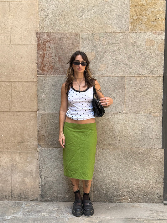 Polka Dot Lace Tank Top