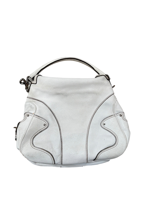 Dolce & Gabbana White Leather Shoulder Bag – Large