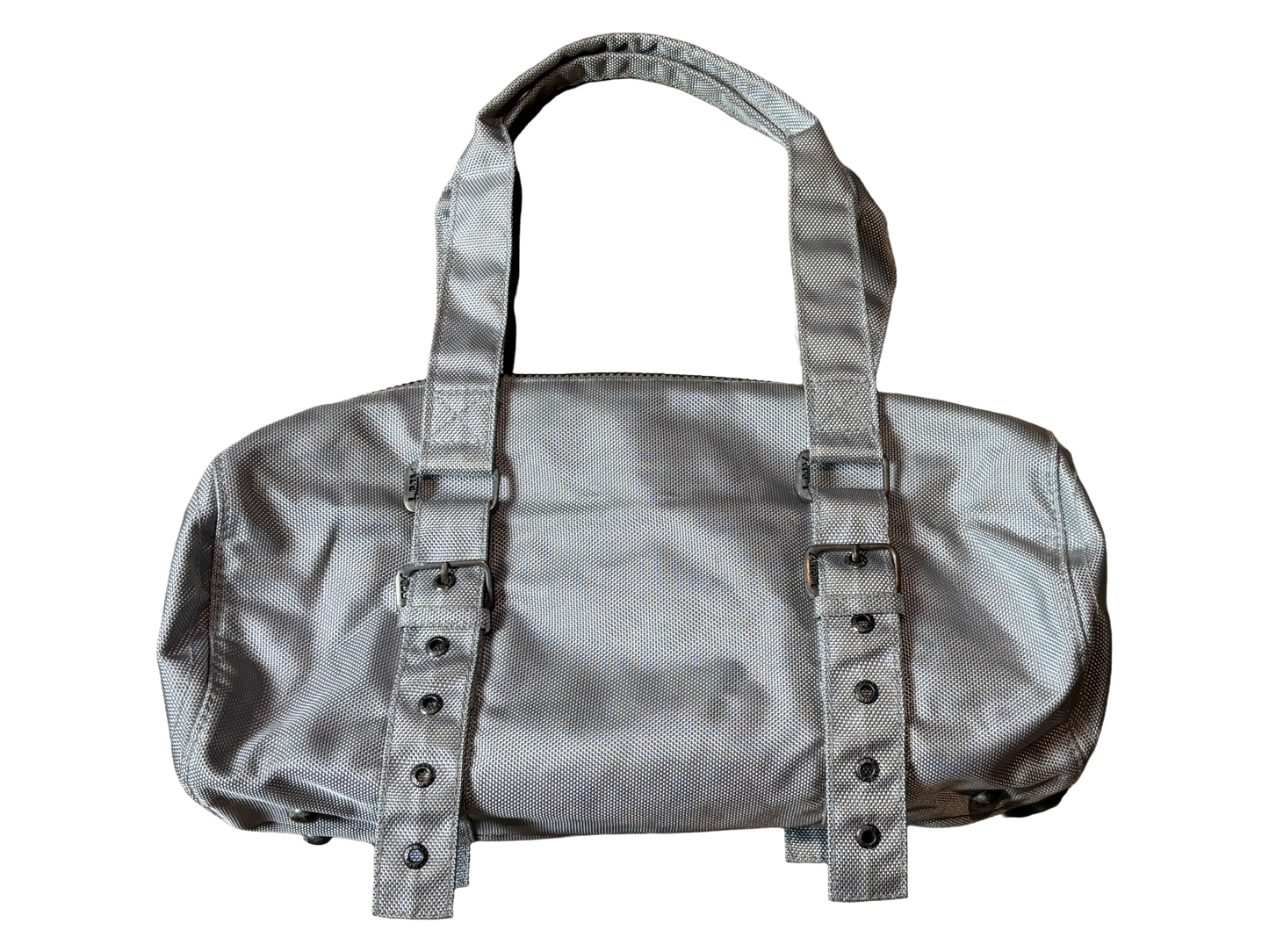 Silver Coated Canvas Structured Tote Bag