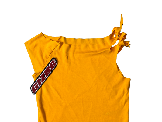 Gizbo Yellow Asymmetrical Shoulder Top