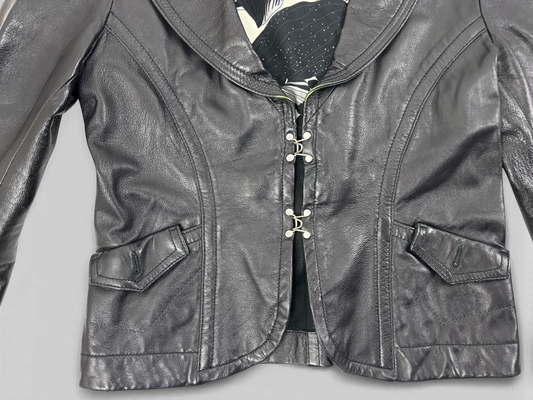 Miss Sixty Black Leather Jacket – Fitted
