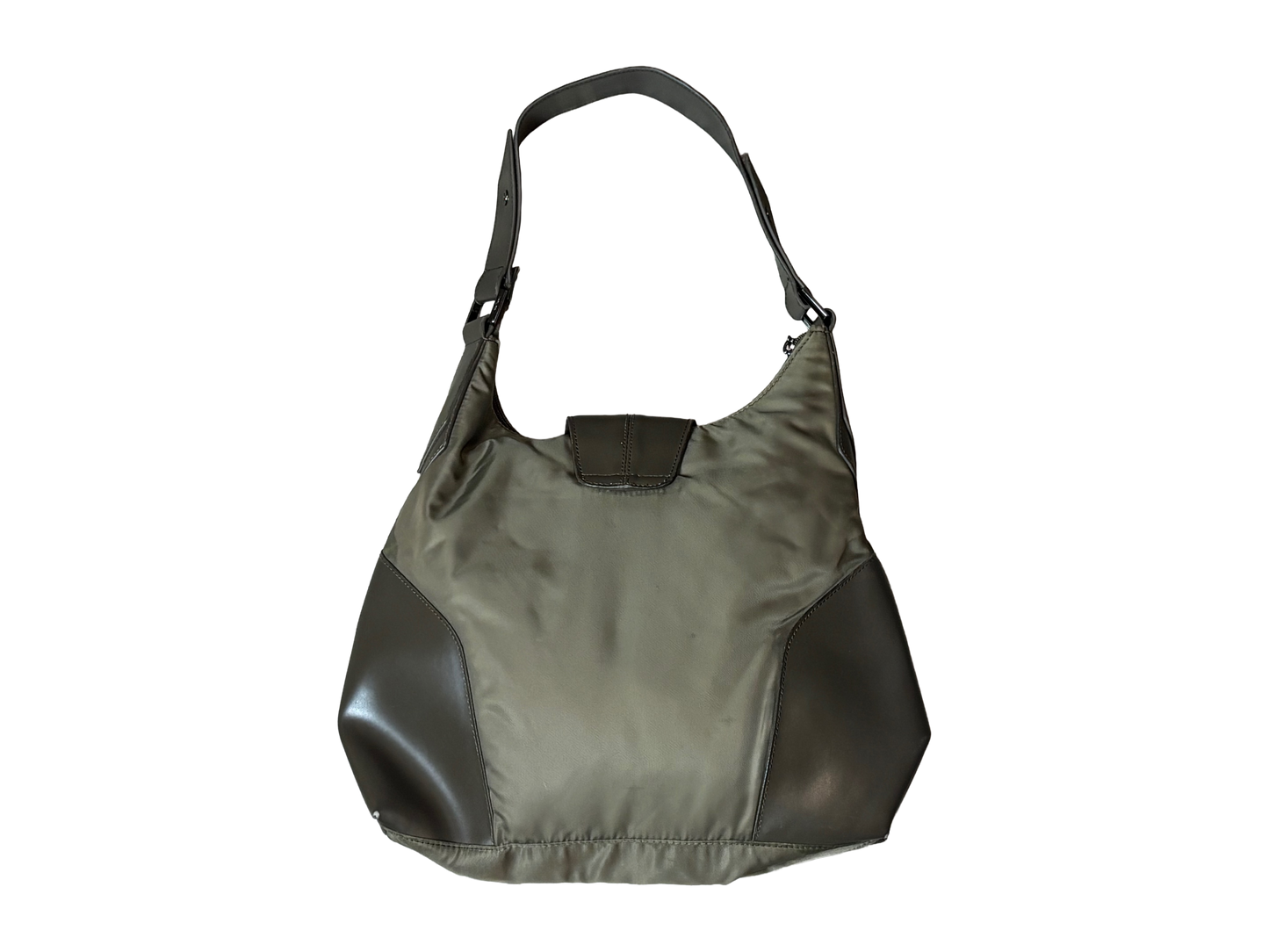 Thierry Mugler Military Green Canvas & Leather Star Buckle Bag