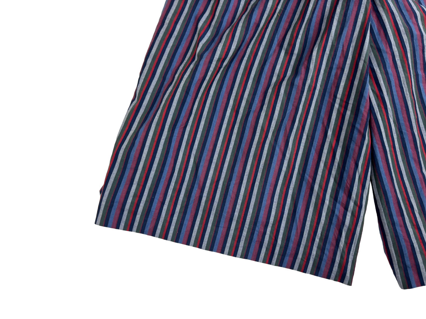 Multicolor Striped Wide-Leg Midi Trousers