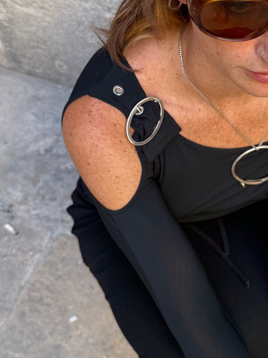 Marella Buckle Shoulder Top