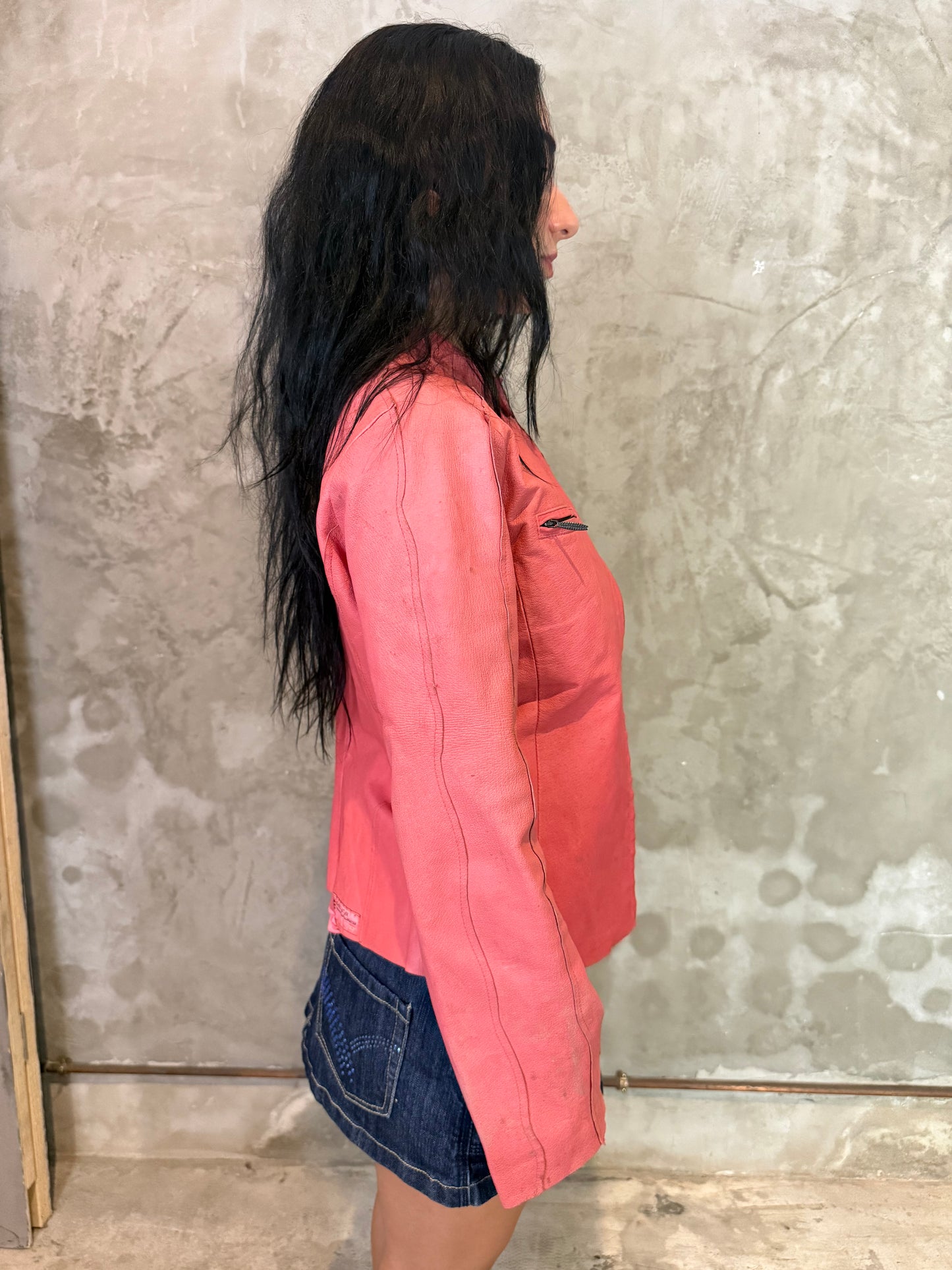 Original Diesel Salmon Leather Jacket