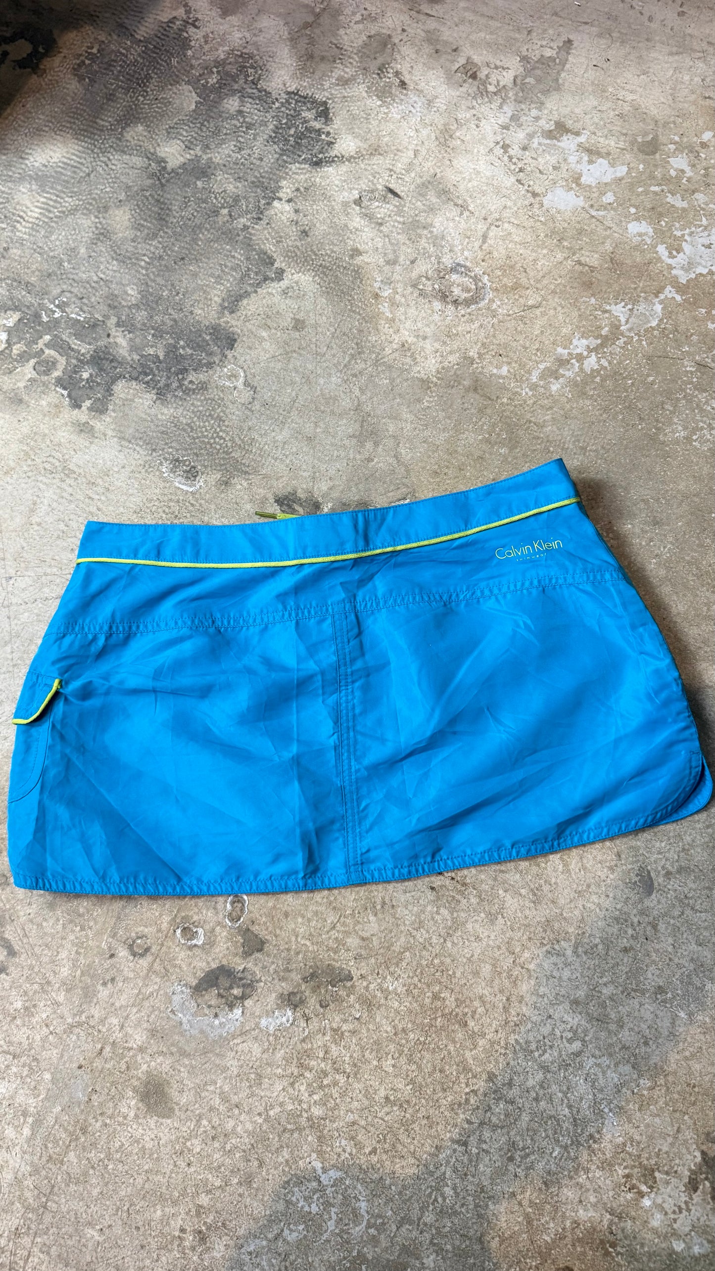 Calvin Klein Y2K Swim Mini Skirt Blue & Neon Green