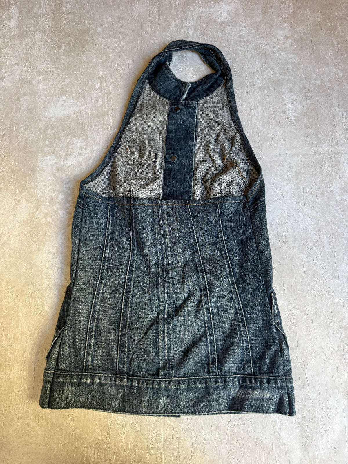 Vintage Rework Denim Halter Top