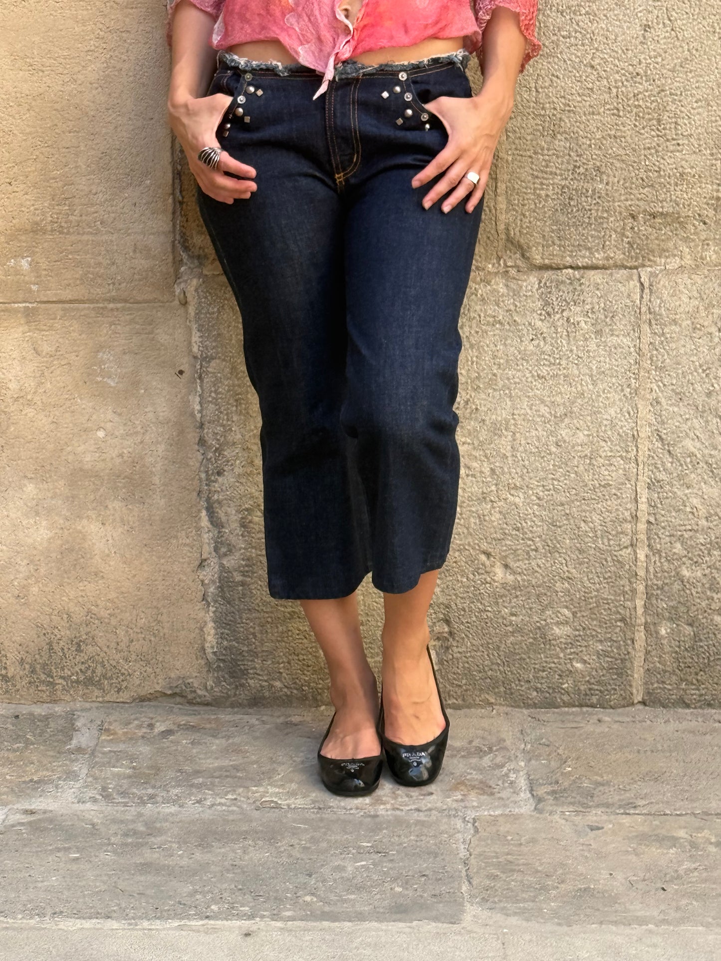 Studded Capri Jeans