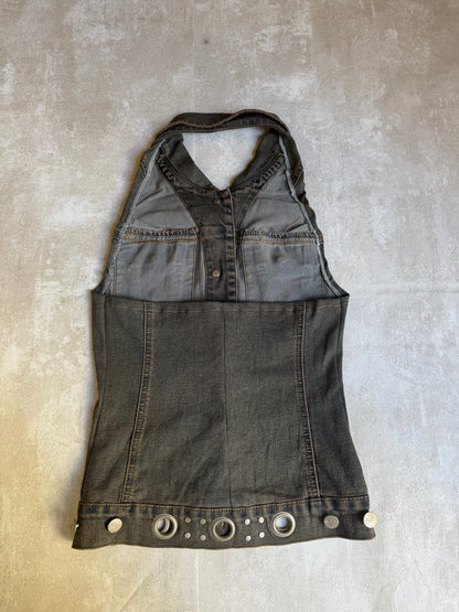 Vintage Rework Denim Halter Top