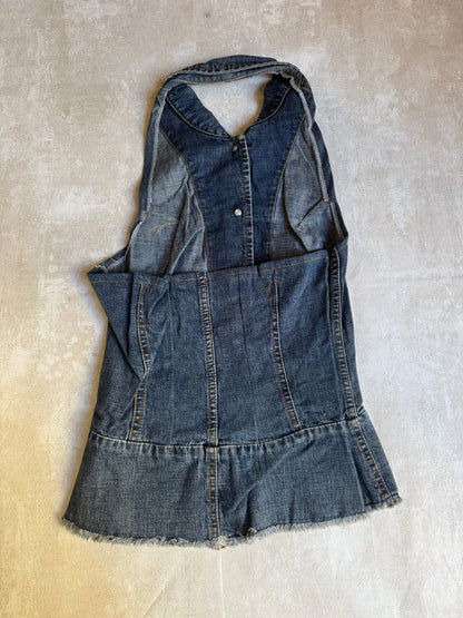 Vintage Rework Denim Halter Top