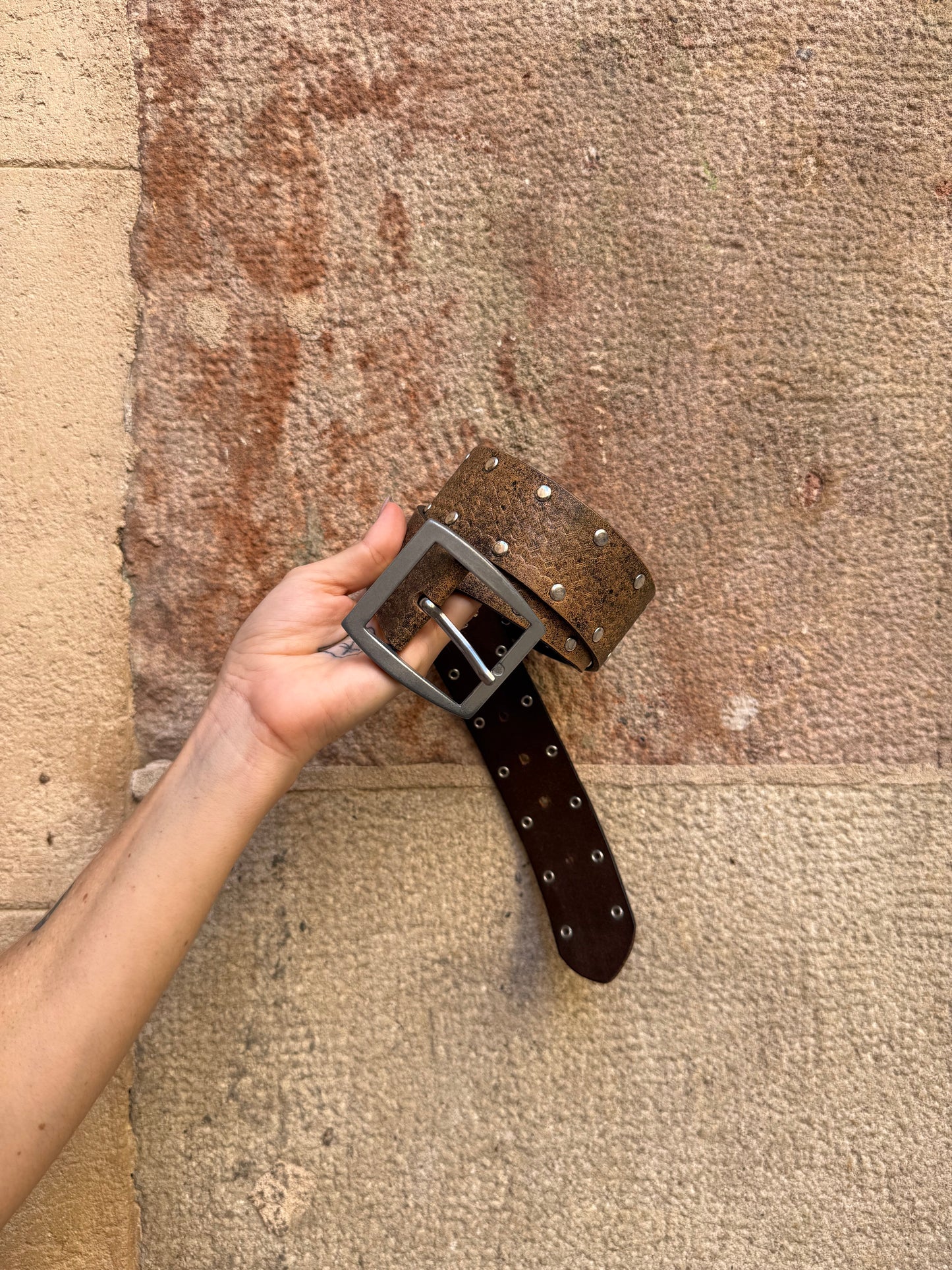 Vintage Brown Leather Belt