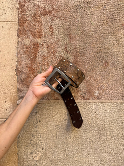 Vintage Brown Leather Belt