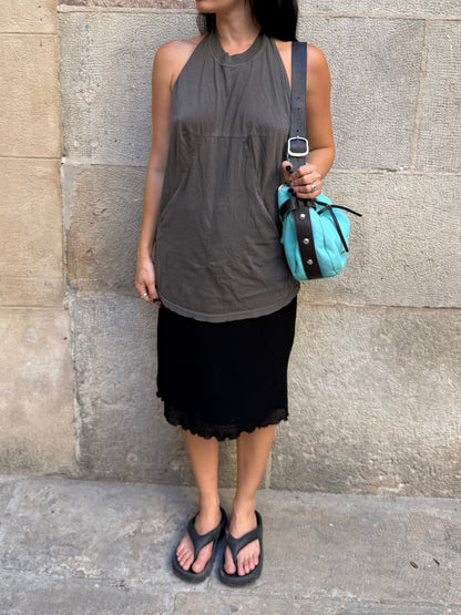 Turquoise Studded Shoulder Bag