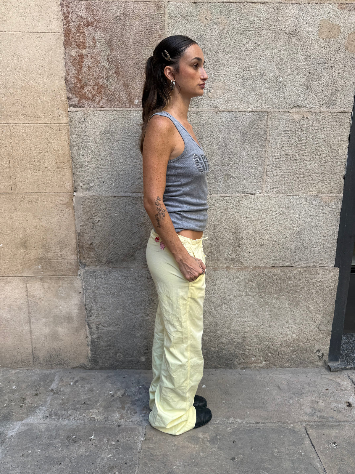 Diesel Vintage Yellow Wide-Leg Pants