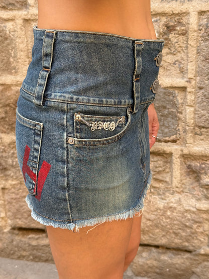 John Richmond Denim Mini Skirt