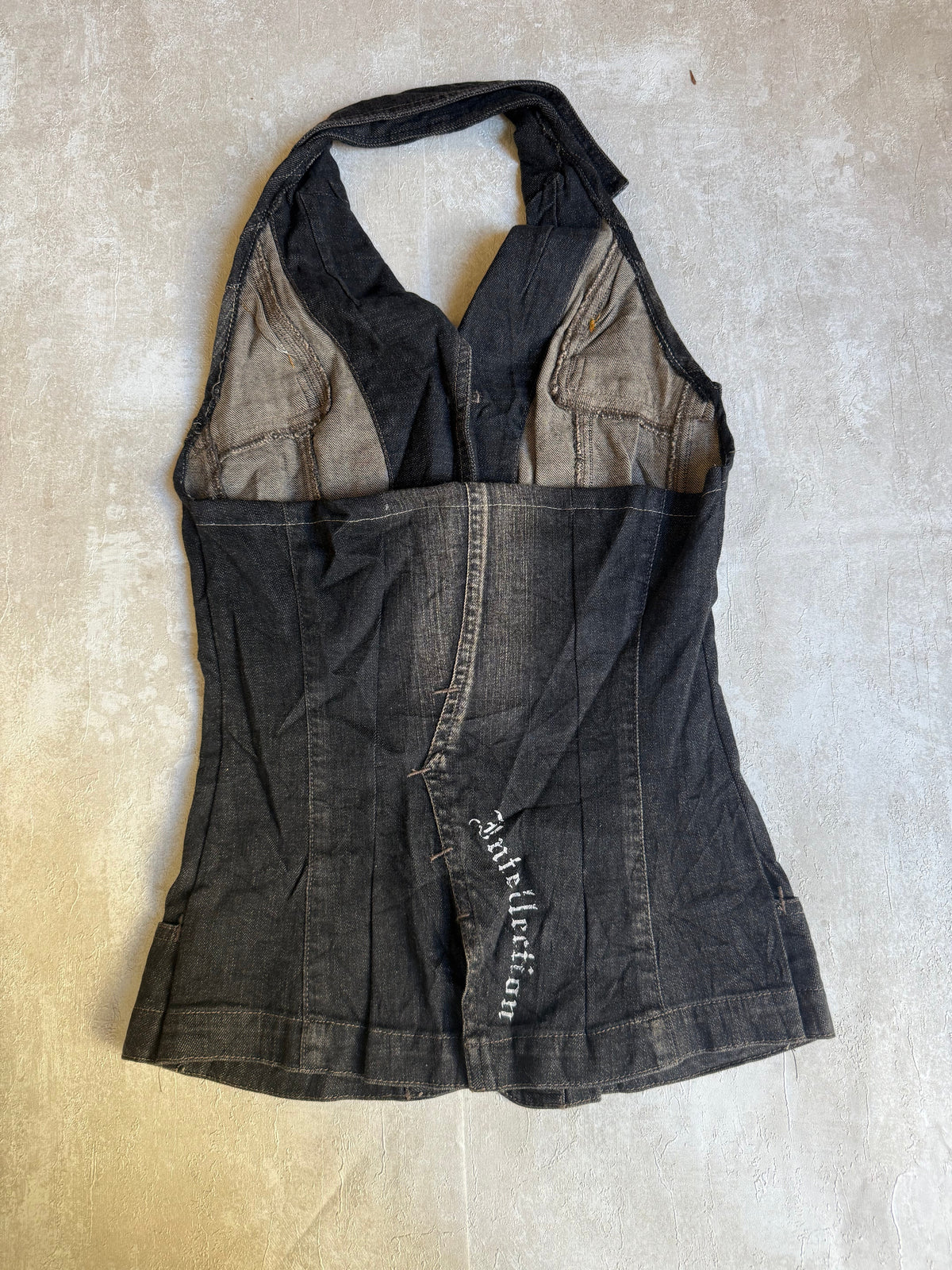 Vintage Rework Denim Halter Top