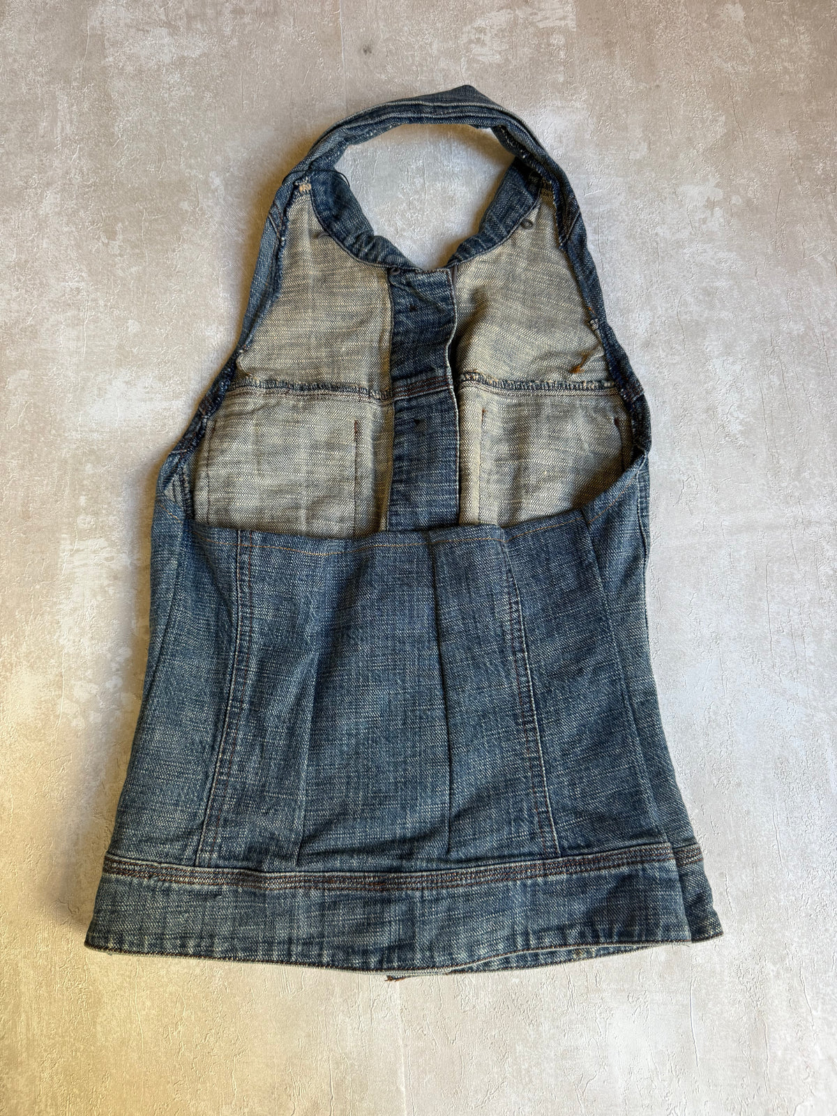 Vintage Rework Denim Halter Top