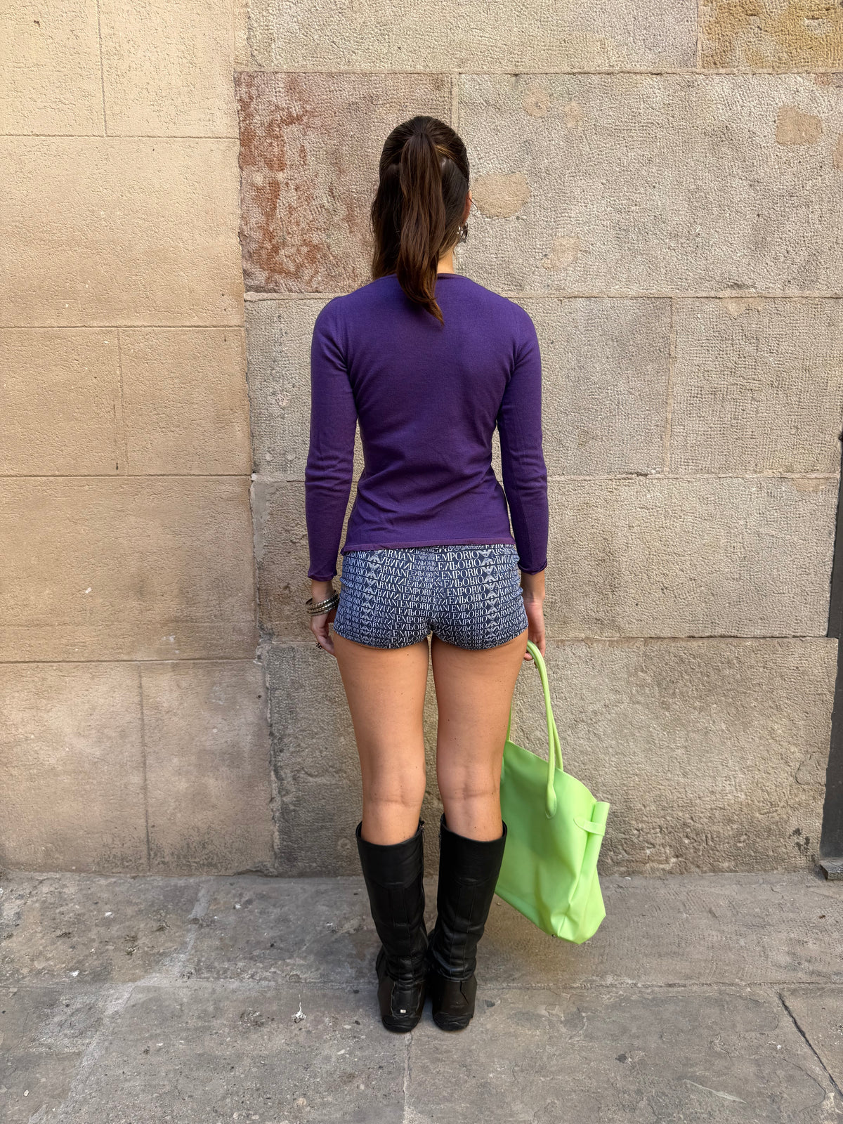 Emporio Armani Vintage Purple Long Sleeve Top