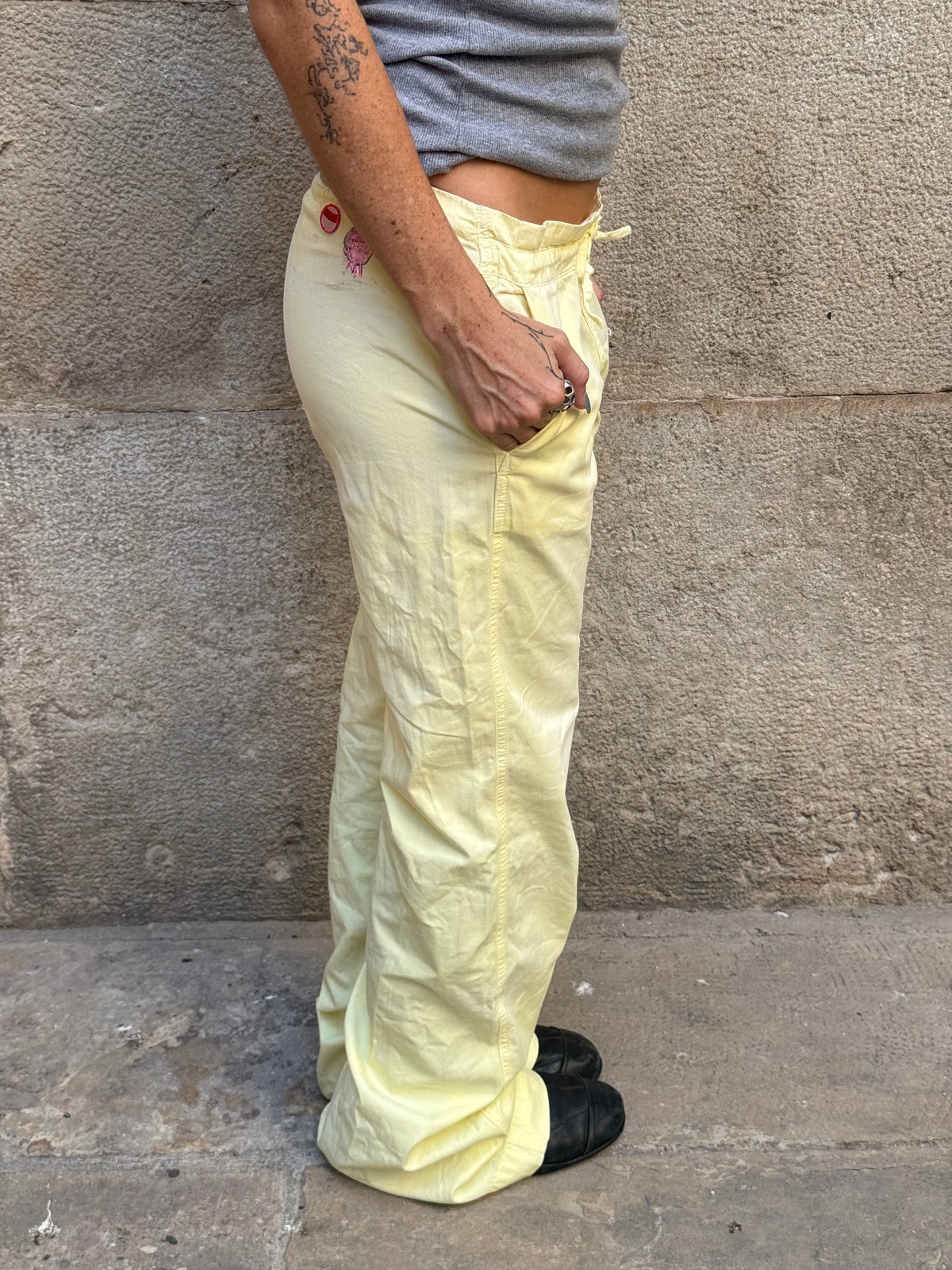 Diesel Vintage Yellow Wide-Leg Pants