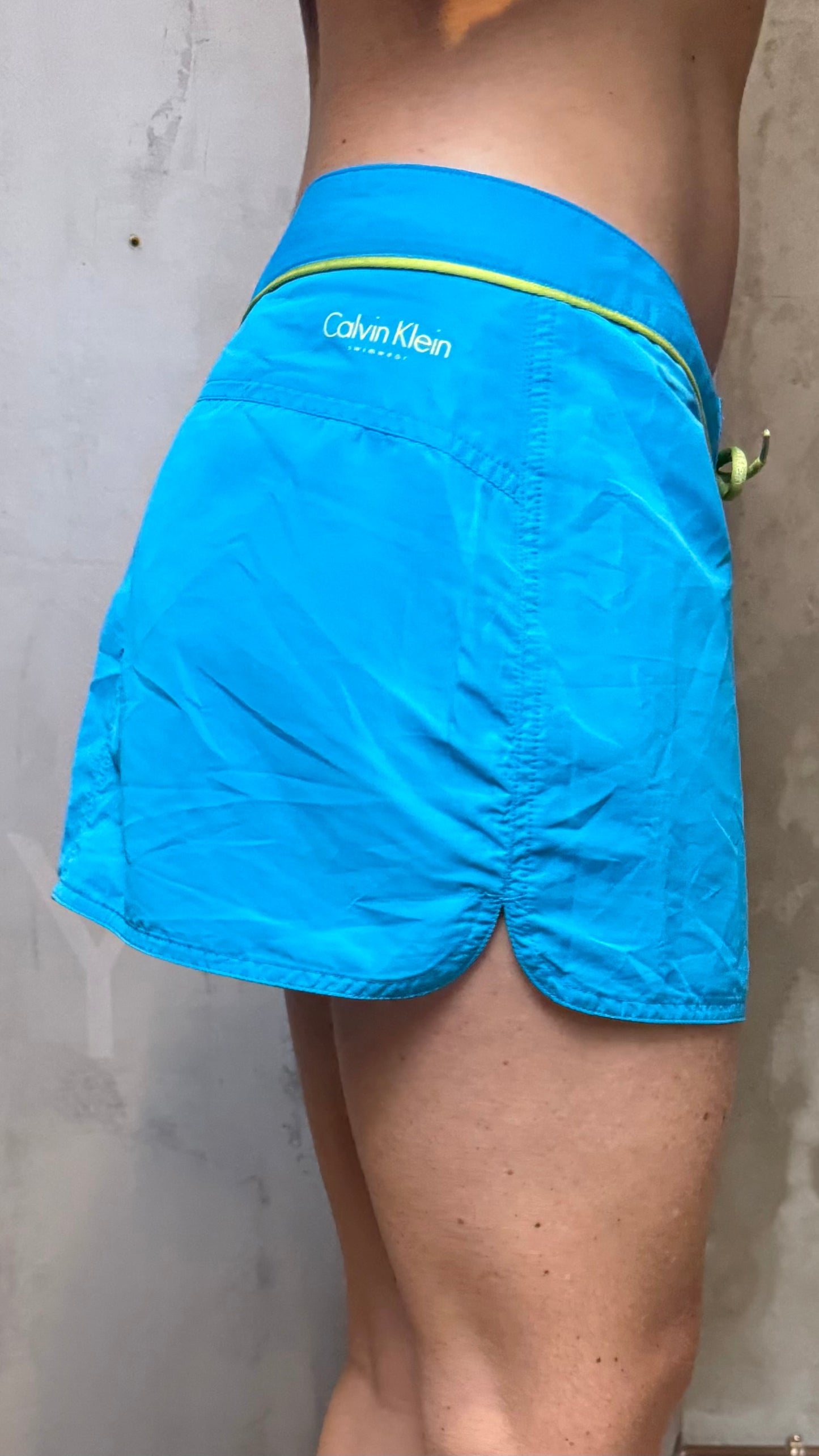 Calvin Klein Y2K Swim Mini Skirt Blue & Neon Green