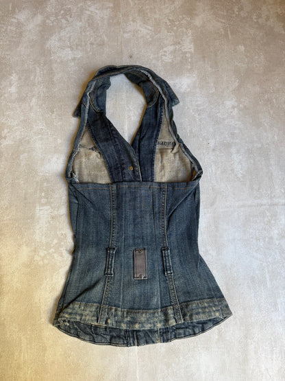 Vintage Rework Denim Halter Top