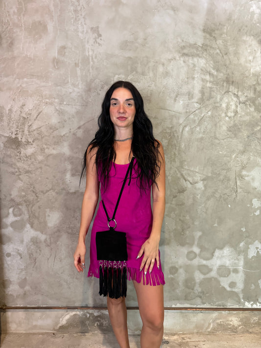 Cher Suede Fringe Crossbody Bag