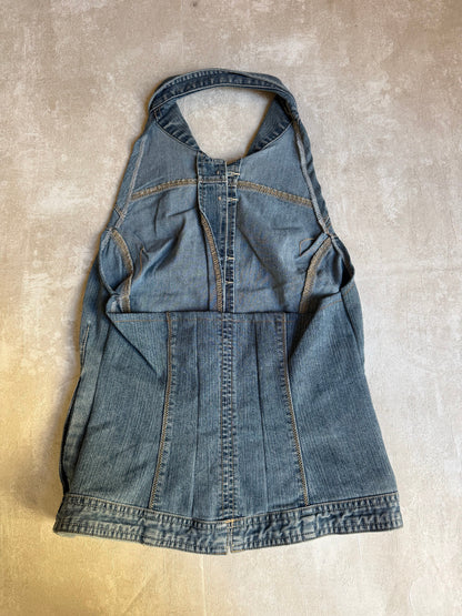 Vintage Rework Denim Halter Top