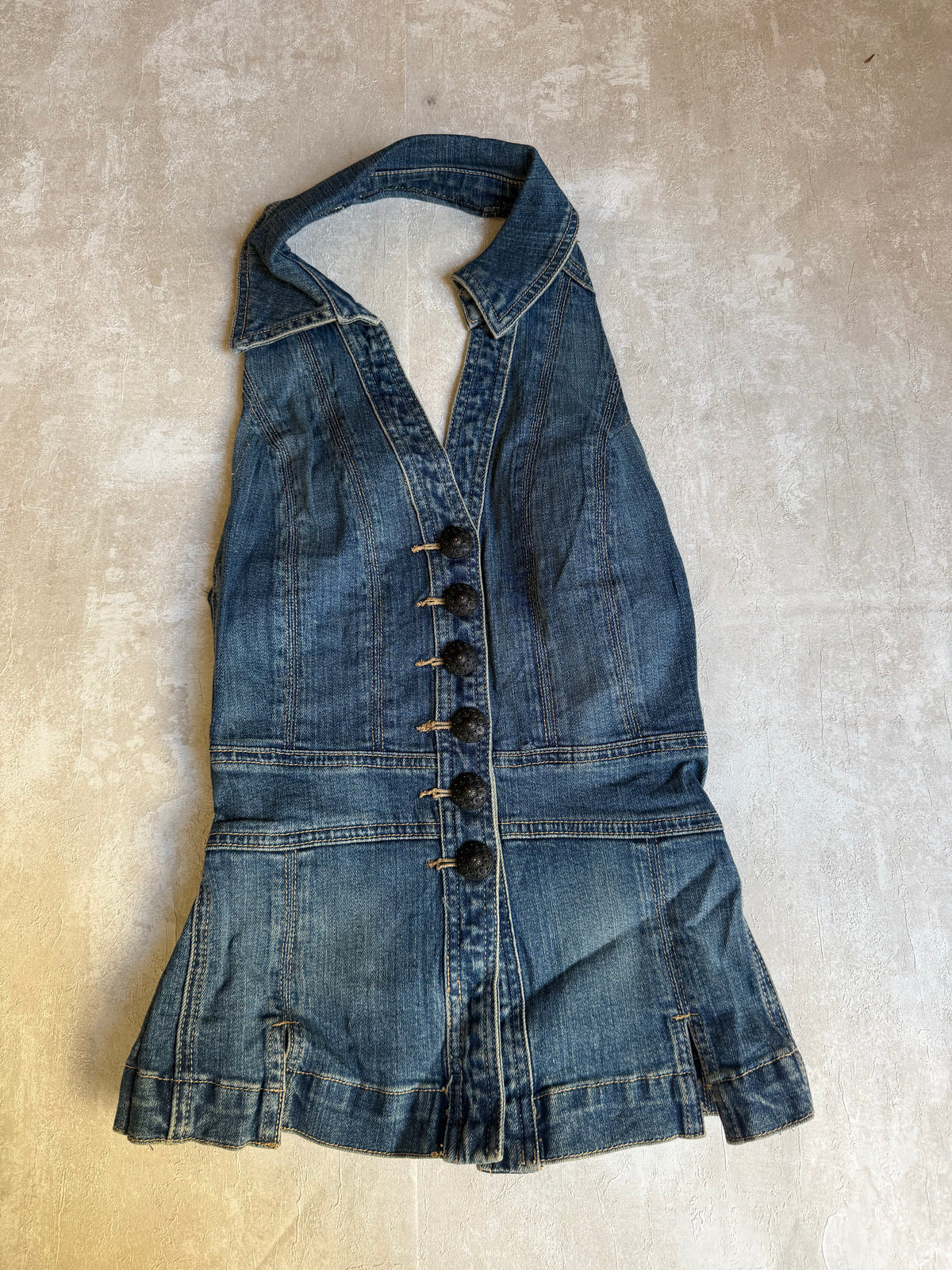 Vintage Rework Denim Halter Top