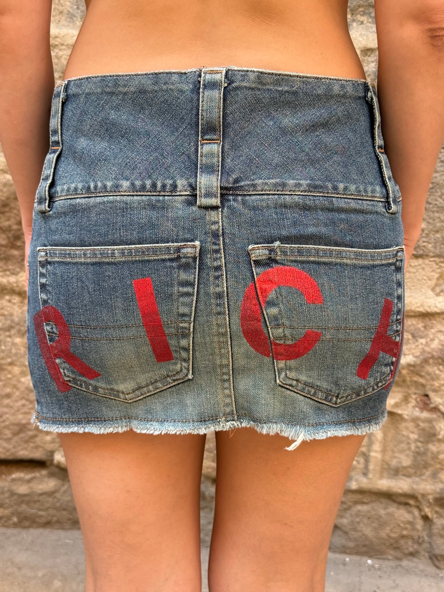John Richmond Denim Mini Skirt