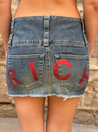 John Richmond Denim Mini Skirt