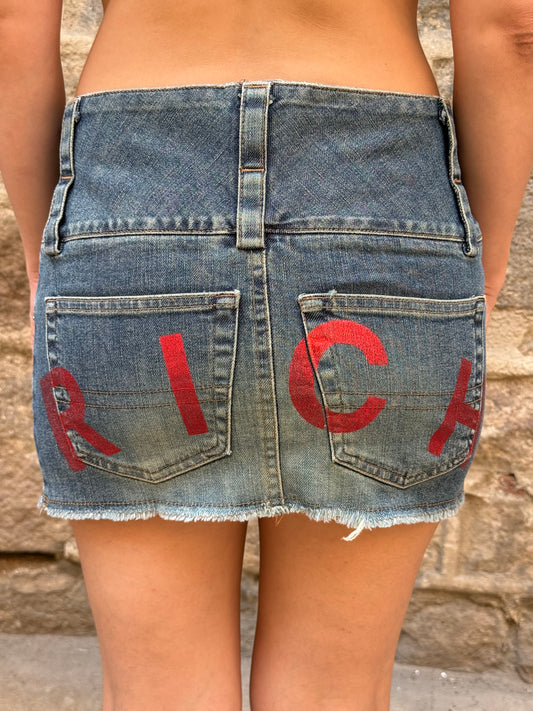 John Richmond Denim Mini Skirt