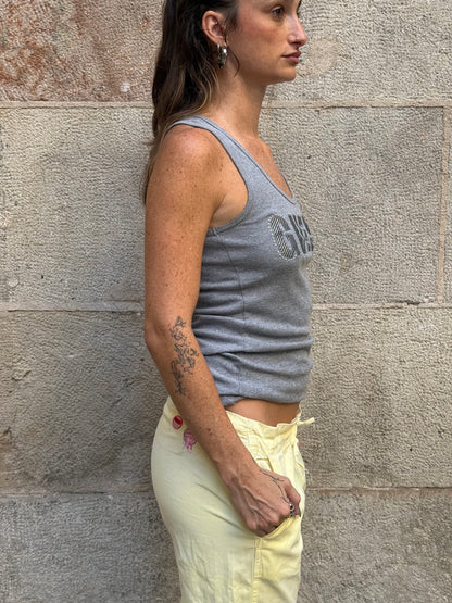 GUESS Vintage Grey Rhinestone Tank Top