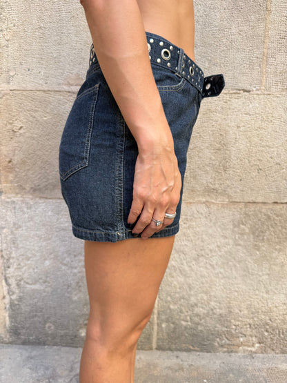 Vintage Dark Wash Denim Shorts