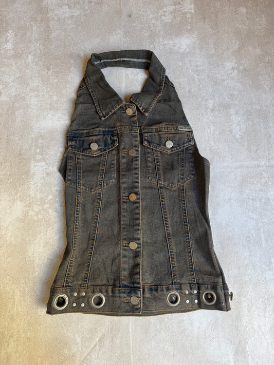 Vintage Rework Denim Halter Top