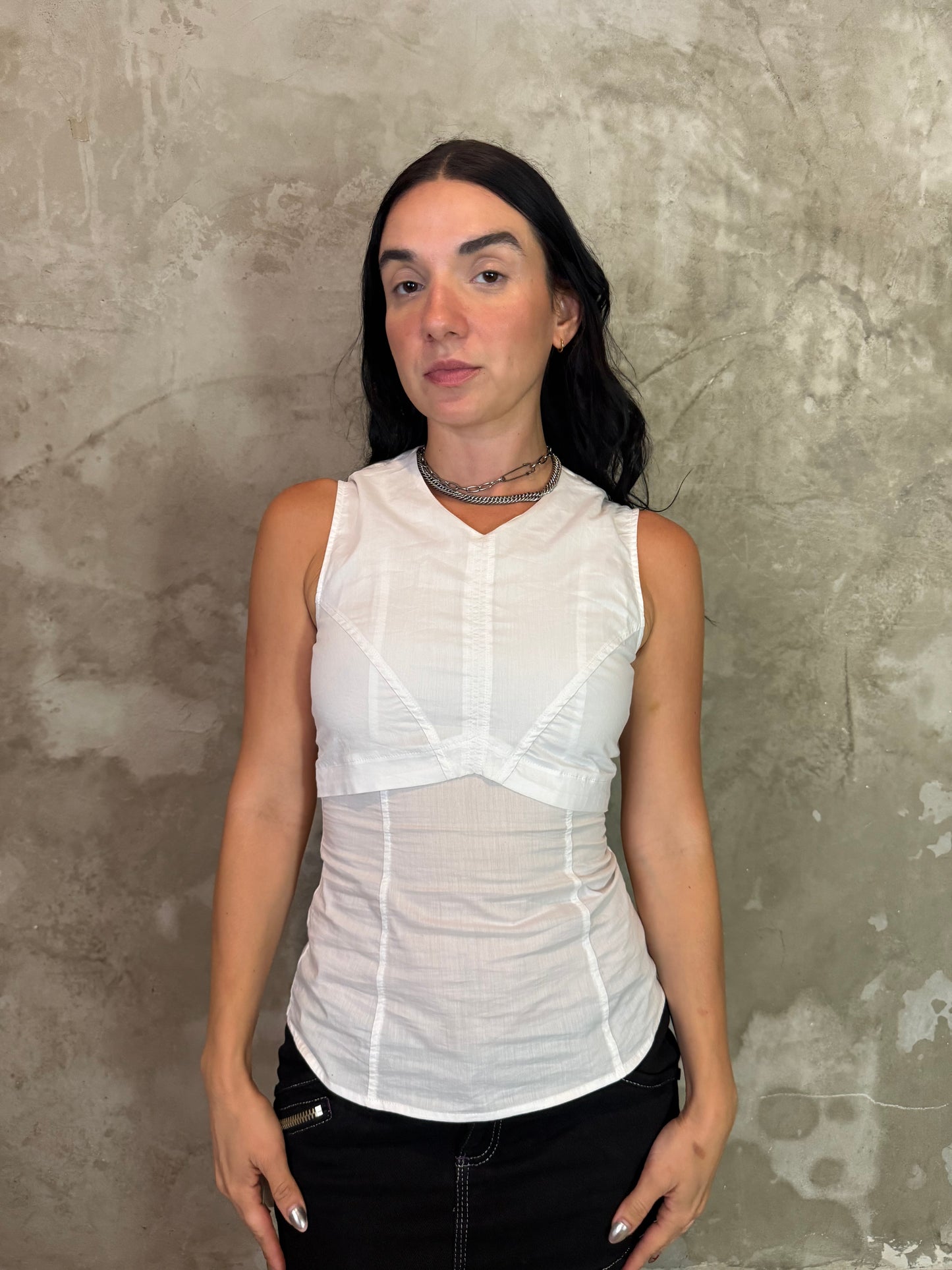 Adolfo Dominguez White Linen Top
