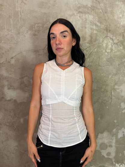 Adolfo Dominguez White Linen Top