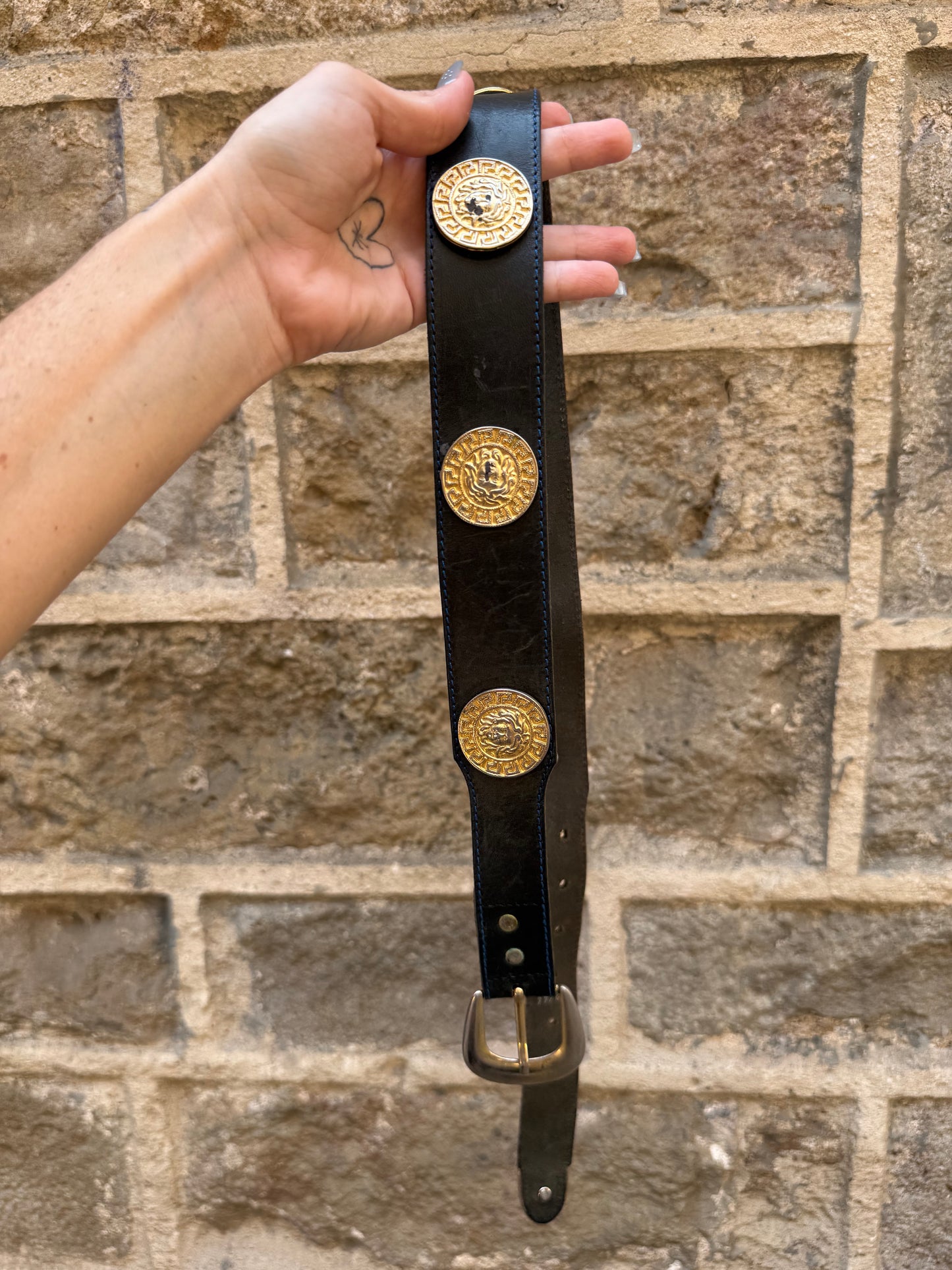 Vintage Versace Medusa Leather Belt