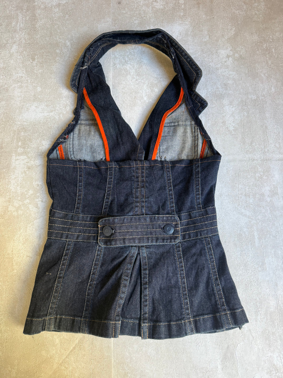Vintage Rework Denim Halter Top