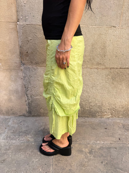 Mint Green Ruffle Midi Skirt