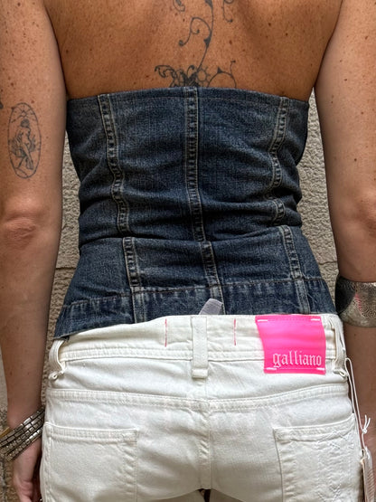 Vintage Rework Denim Halter Top