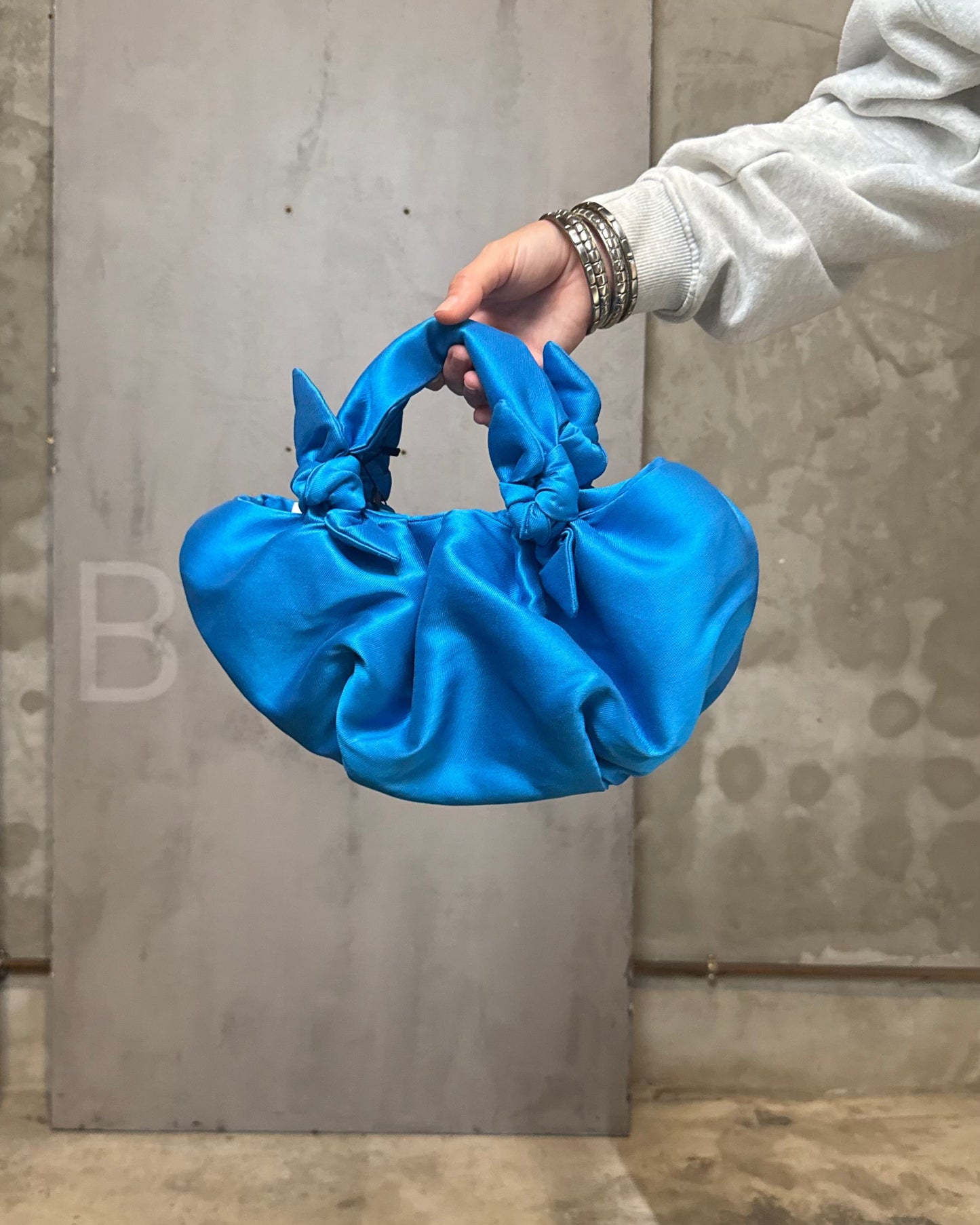 Turquoise Mini Bag Knotted Handle Y2K Statement Handbag