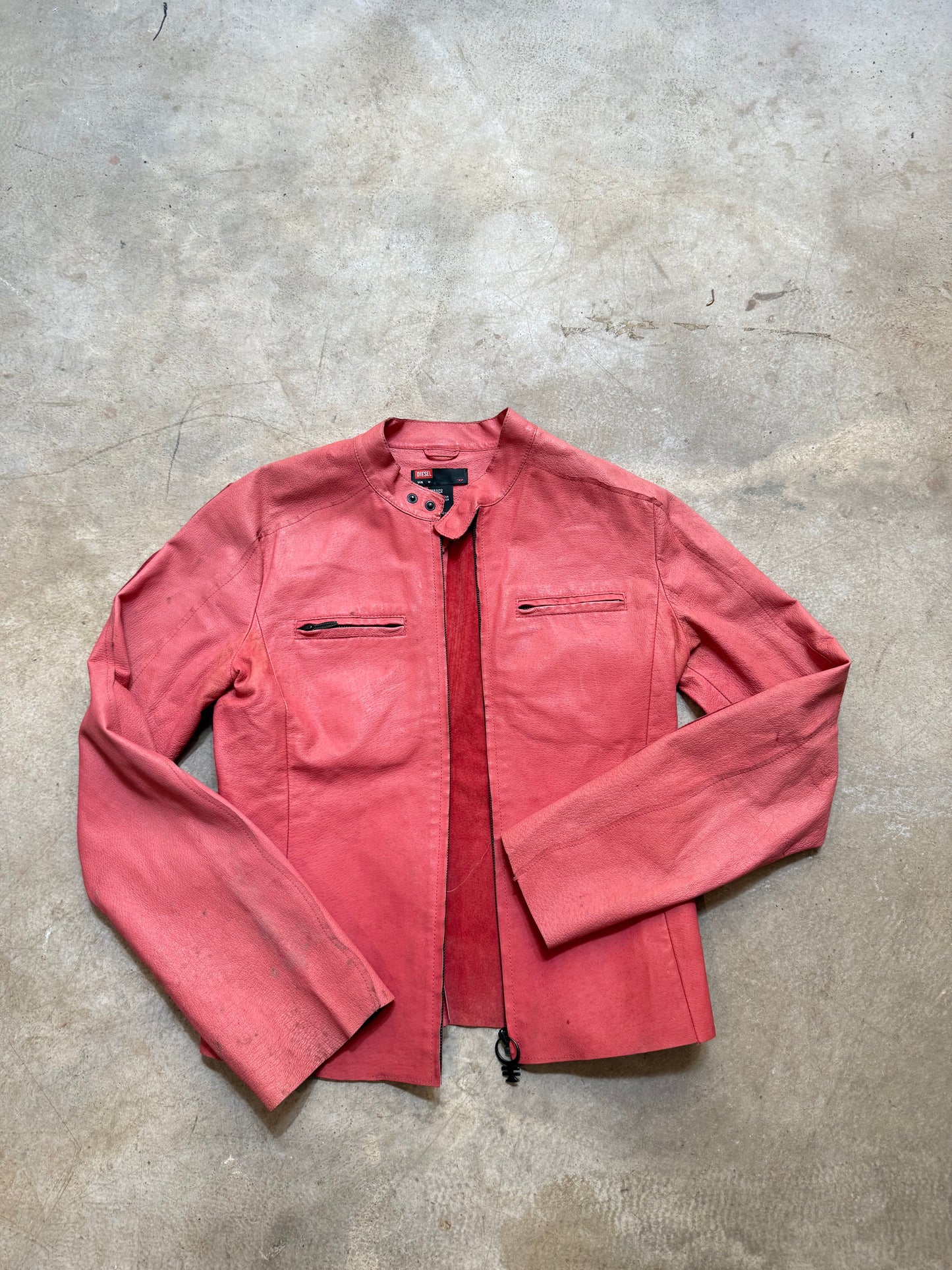 Original Diesel Salmon Leather Jacket
